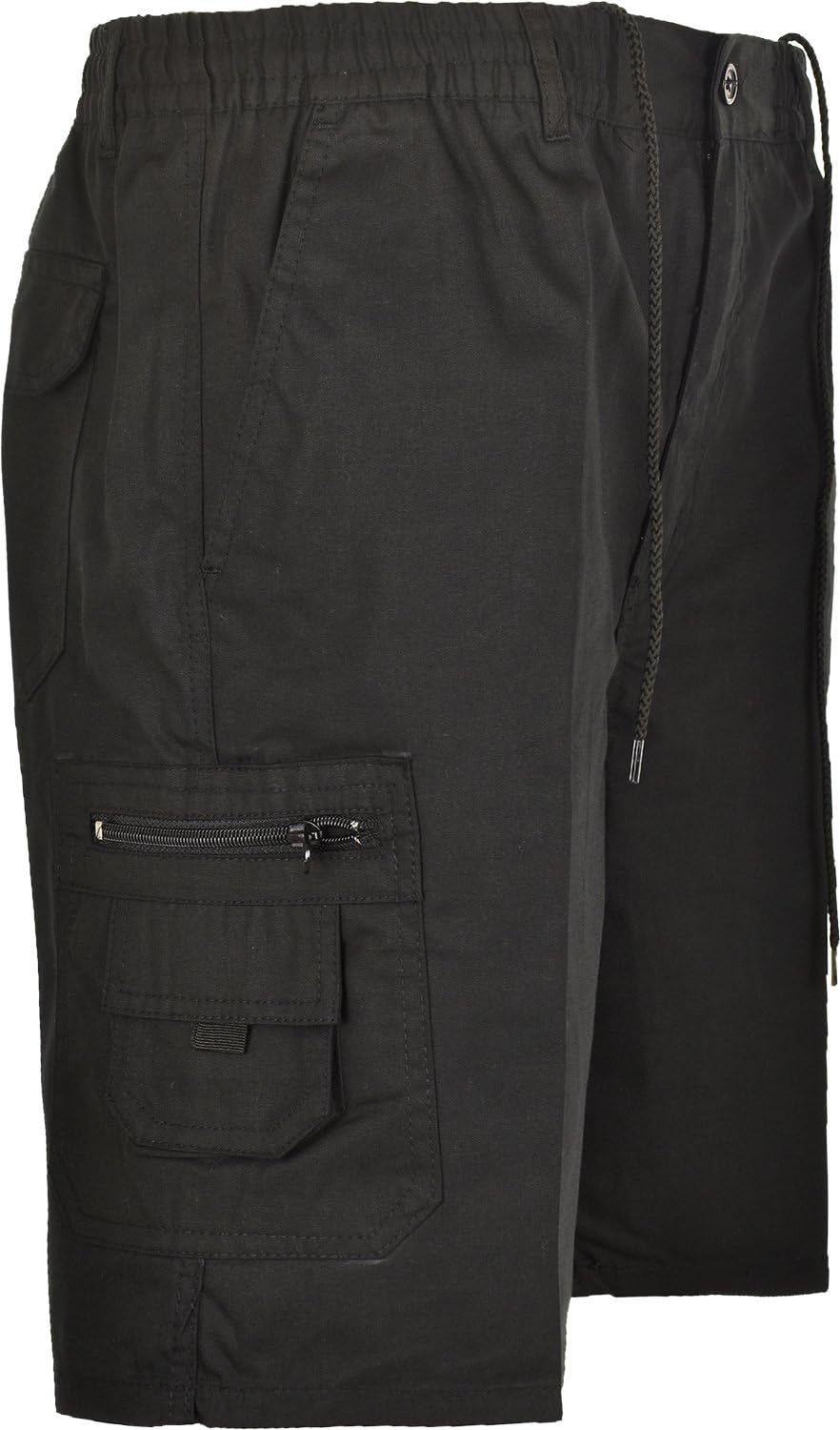 Smart Wear Clothing Mens Cargo Shorts Combat Multi Pocket Elasticated Waist Plain Lightweight Shorts Sizes S - 6XL