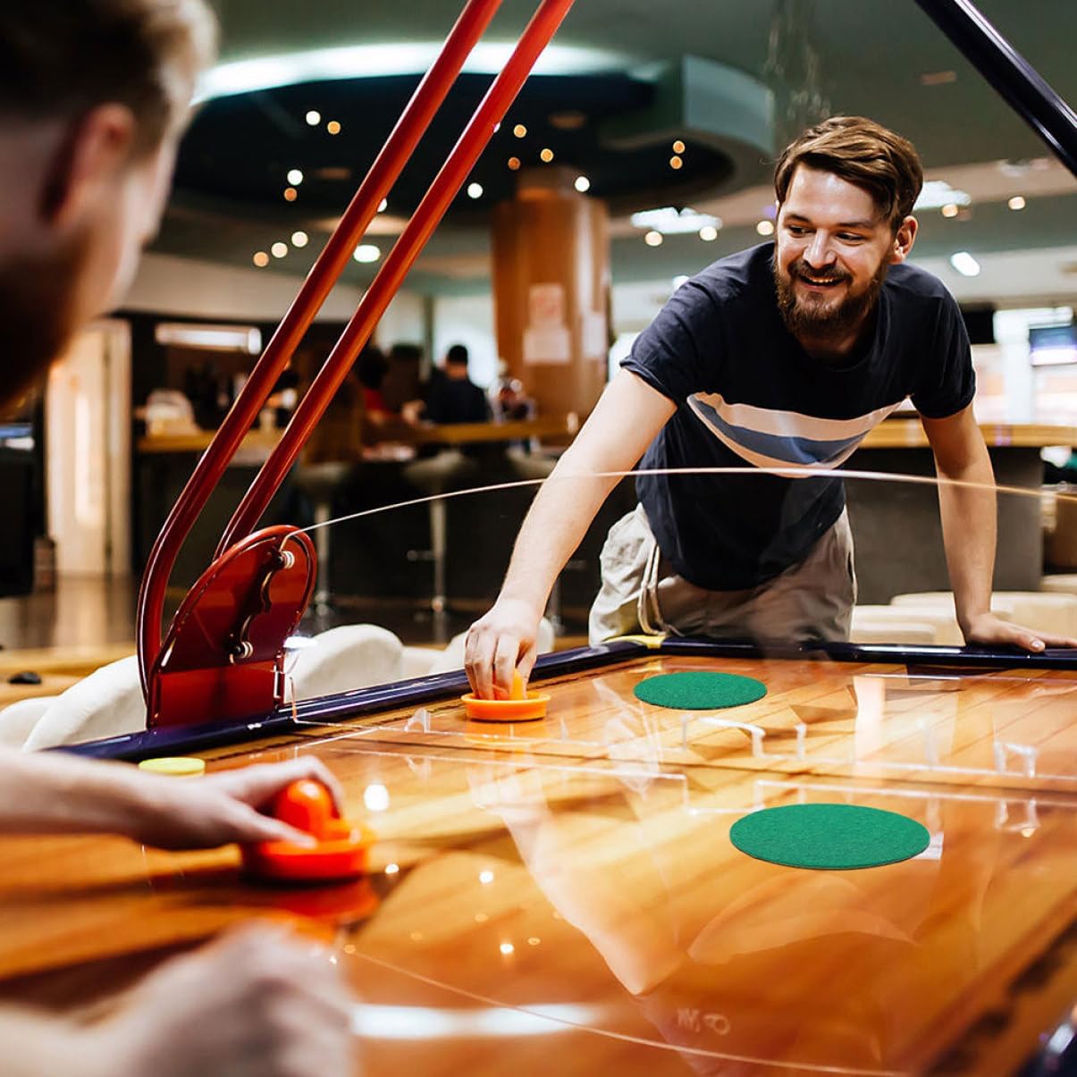 Self Adhesive Air Hockey Mallet Pads Durable Green Felt Stickers for Pushers and Handles Easy to Apply