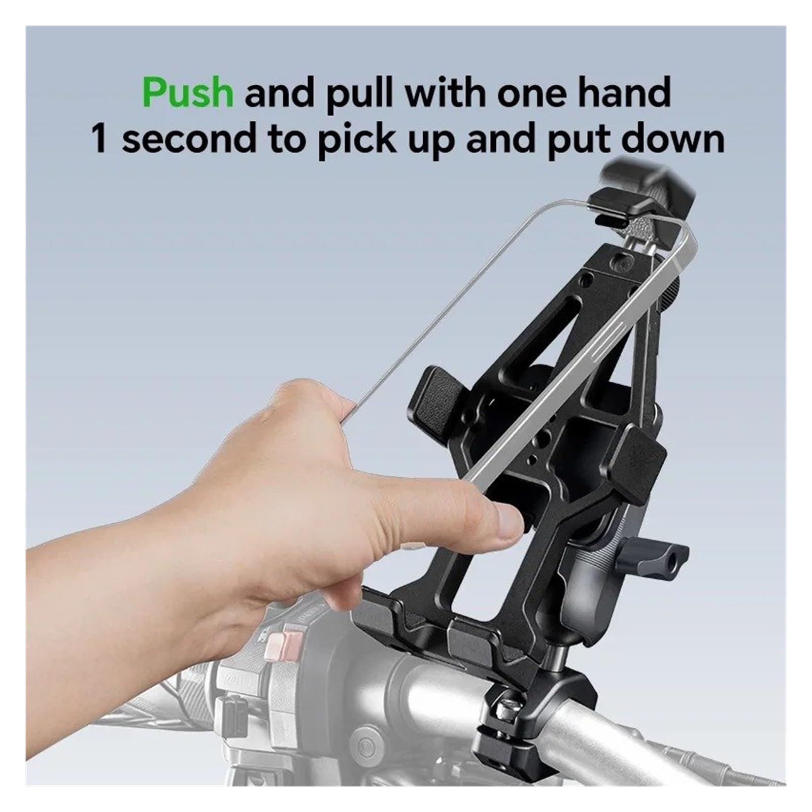 Support GPS Moto Support De Téléphone pour Moto, Fixation Guidon Réglable Et Rotative À 360° en Alliage D'aluminium avec Amortisseur