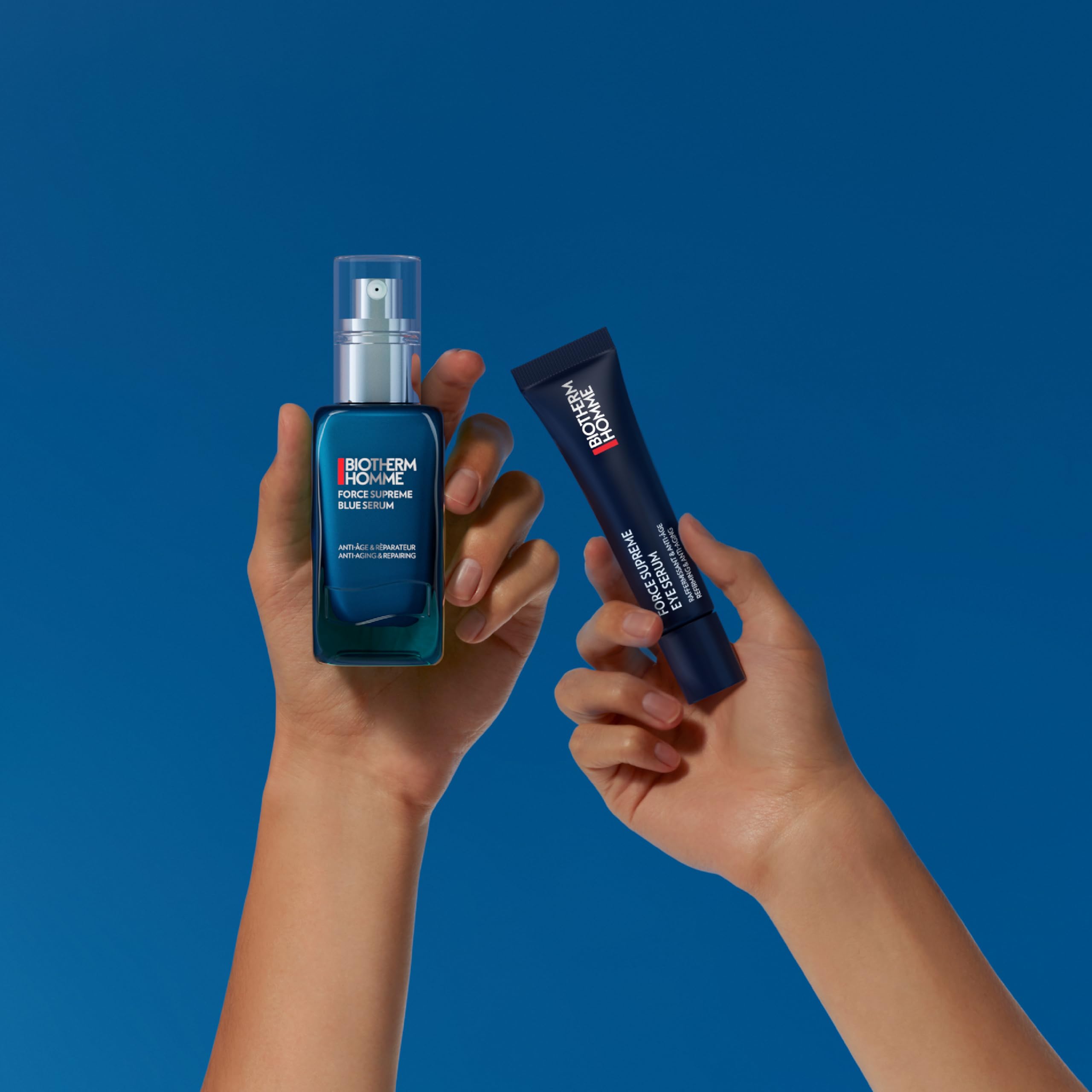 Biotherm Homme Force Supreme Eye Architect Augenserum, belebende Augencreme für Männer, mit blauem Algenextrakt, Pro-Xylane und Life Plankton, Anti Aging Augenpflege für straffere Augenpartie, 15 ml