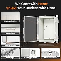 Vista 4 de QILIPSU UL94-V0 Caja eléctrica al aire libre 8.3"x6.3"x3.9" Caja de conexiones impermeable resistente a la intemperie PC/ABS aleación de plástico