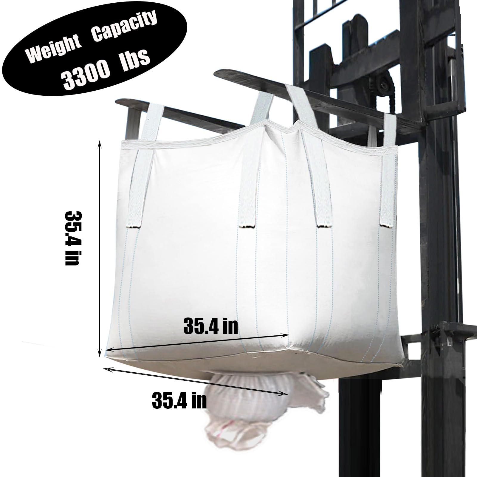 10Pack Aolikebao FIBC Bulk Bag,1.5 Ton Bag, 35.4