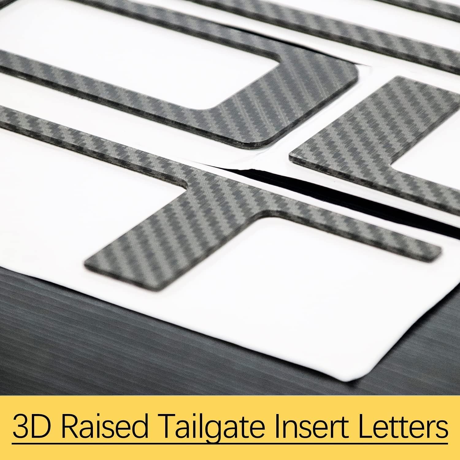 Tailgate Inserts Letters Compatible for 2019-2021 2022 2023 Silverado 1500 2500 HD Accessories, 3D Raised &Strong Adhesive Decals Letters Emblems (Carbon Fiber Grain)