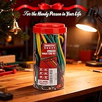 Vista 9 de 24 cuerdas elásticas de alta calidad resistentes al aire libre, cuerdas elásticas con ganchos en un tarro de almacenamiento que incluye 10, 18, 24