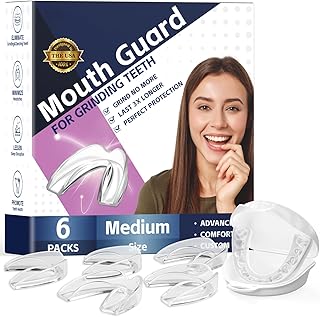 6 Pack Women Mouth Guards,Comfortable Dental Guards for Teenagers Grinding Teeth,Moldable Night Guards for Clenching Teeth, Bruxism,TMJ,Teeth Whitening Tray & Sports