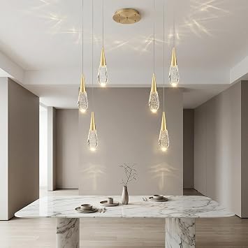 3-light Modern Gold Crystal Pendant Light, Mini Teardrop Crystal Ceiling Light Fixture, Raindrop Chandelier For Kitchen Island, Staircase, Foyer, Entryway, Bedroom, Dining Room And Living Room