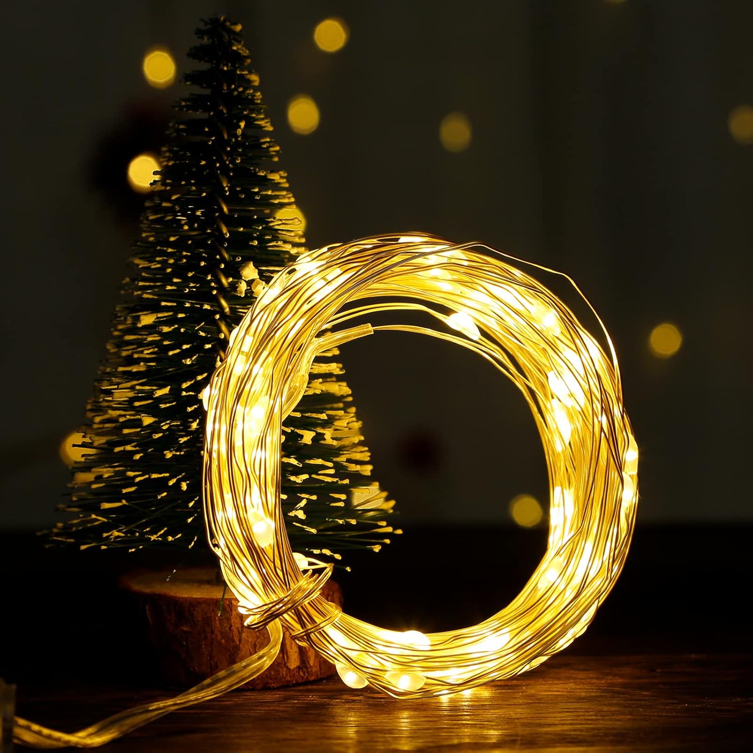 PSISABALL Fairy Lights Copper Wire String Lights for Outside Christmas
