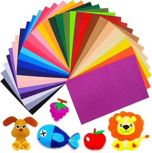 Vista 26 de IOOLEEM Hojas de fieltro negro, 30 piezas precortadas de 7 x 11.3 pulgadas (tamaño cercano a A4) para manualidades, costura