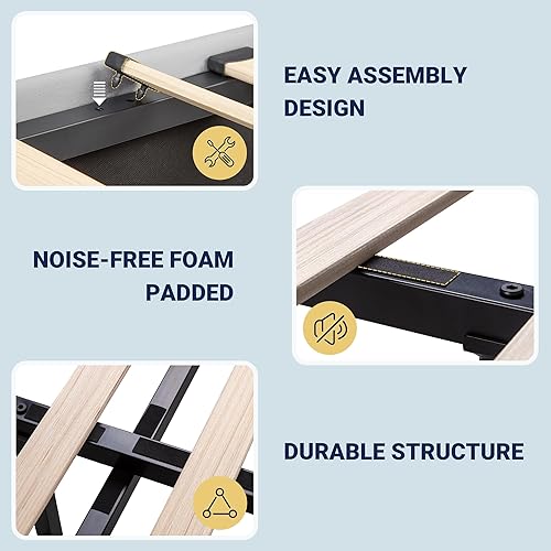 Miniatura 6 de Allewie Marco de cama de almacenamiento elevable de terciopelo de tamaño matrimonial, cabecera capitonada de canal vertical, almacenamiento