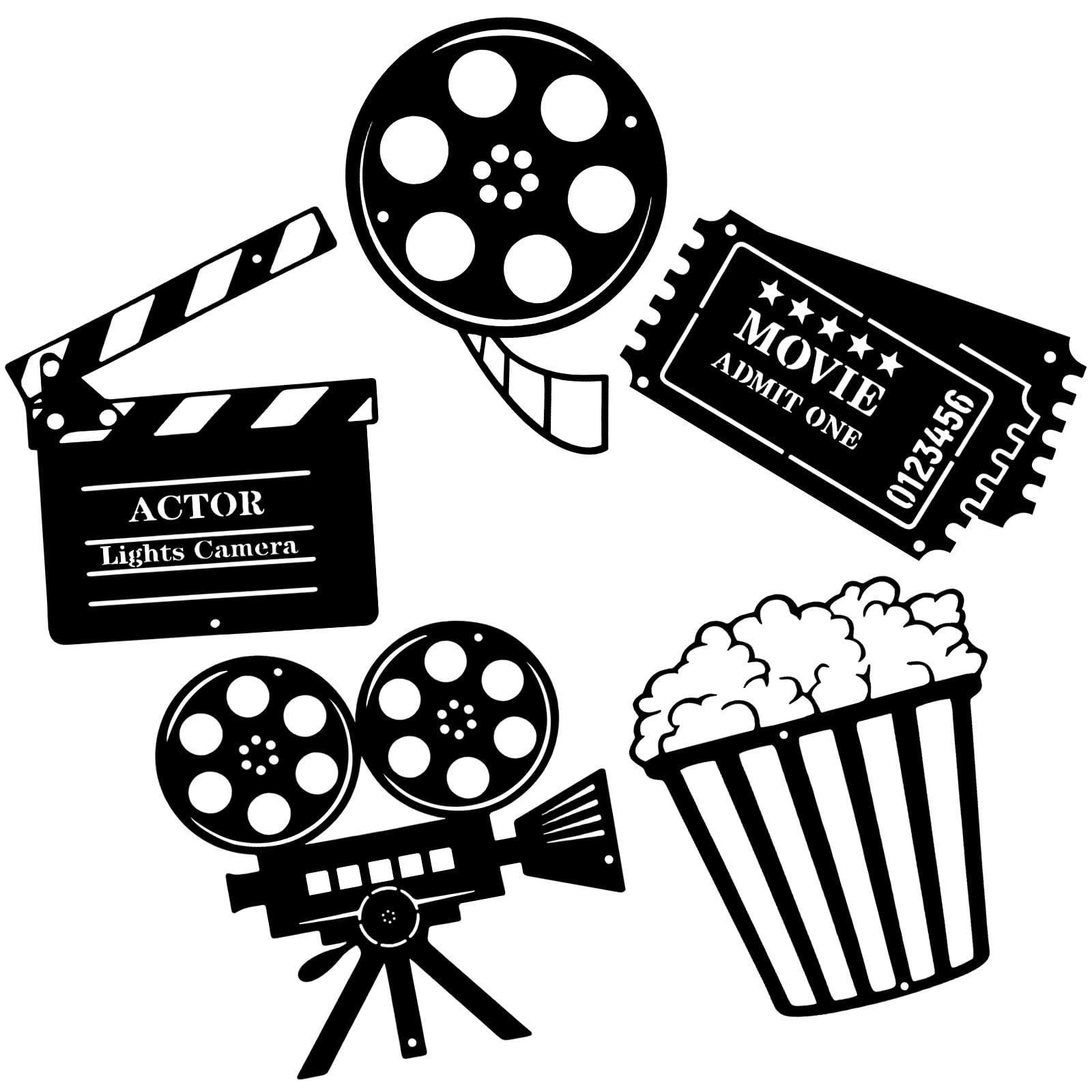 Affiches cinéma en bois VALICLUD : décoration murale salon et home cinéma 5 pièces