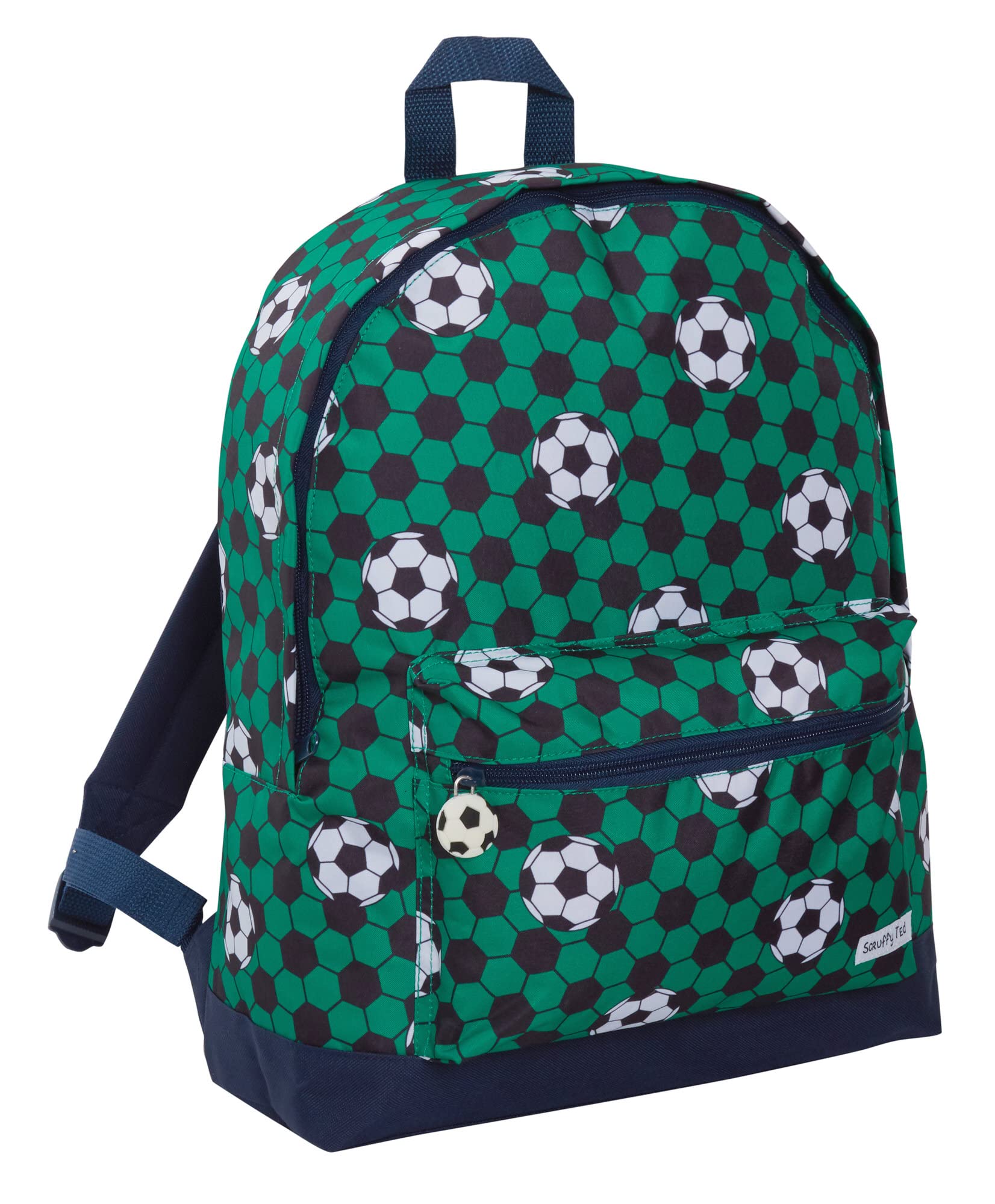 ScruffyTed Mochila de fútbol para niños de gran capacidad, mochila de viaje para fútbol, deportes, escuela, verde, Taille unique