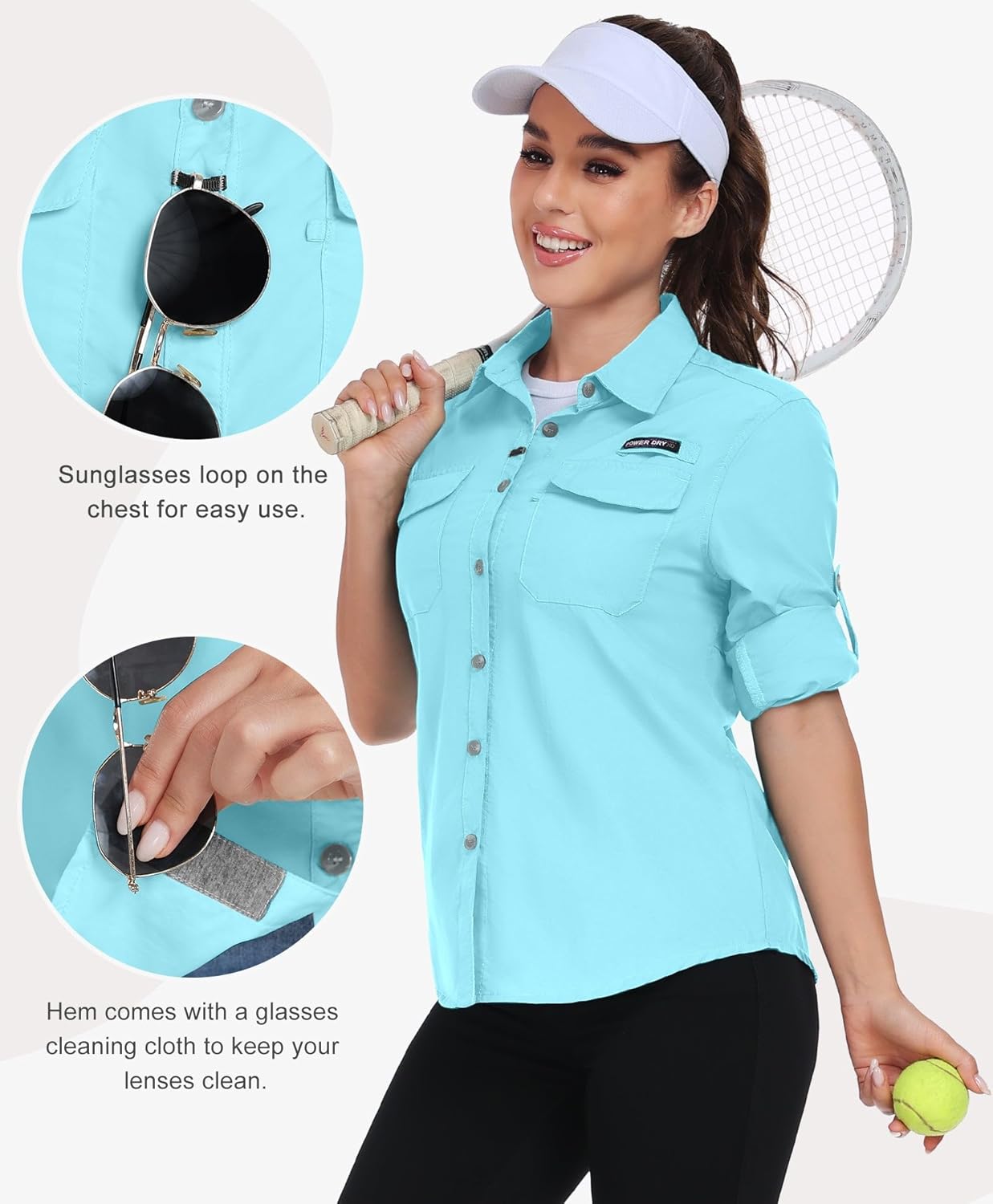 Little Donkey Andy Women's UPF 50 Long Sleeve UV Sun Protection Hiking Shirts Outdoor Quick Dry Fishing Safari Travel Shirts - Image 5