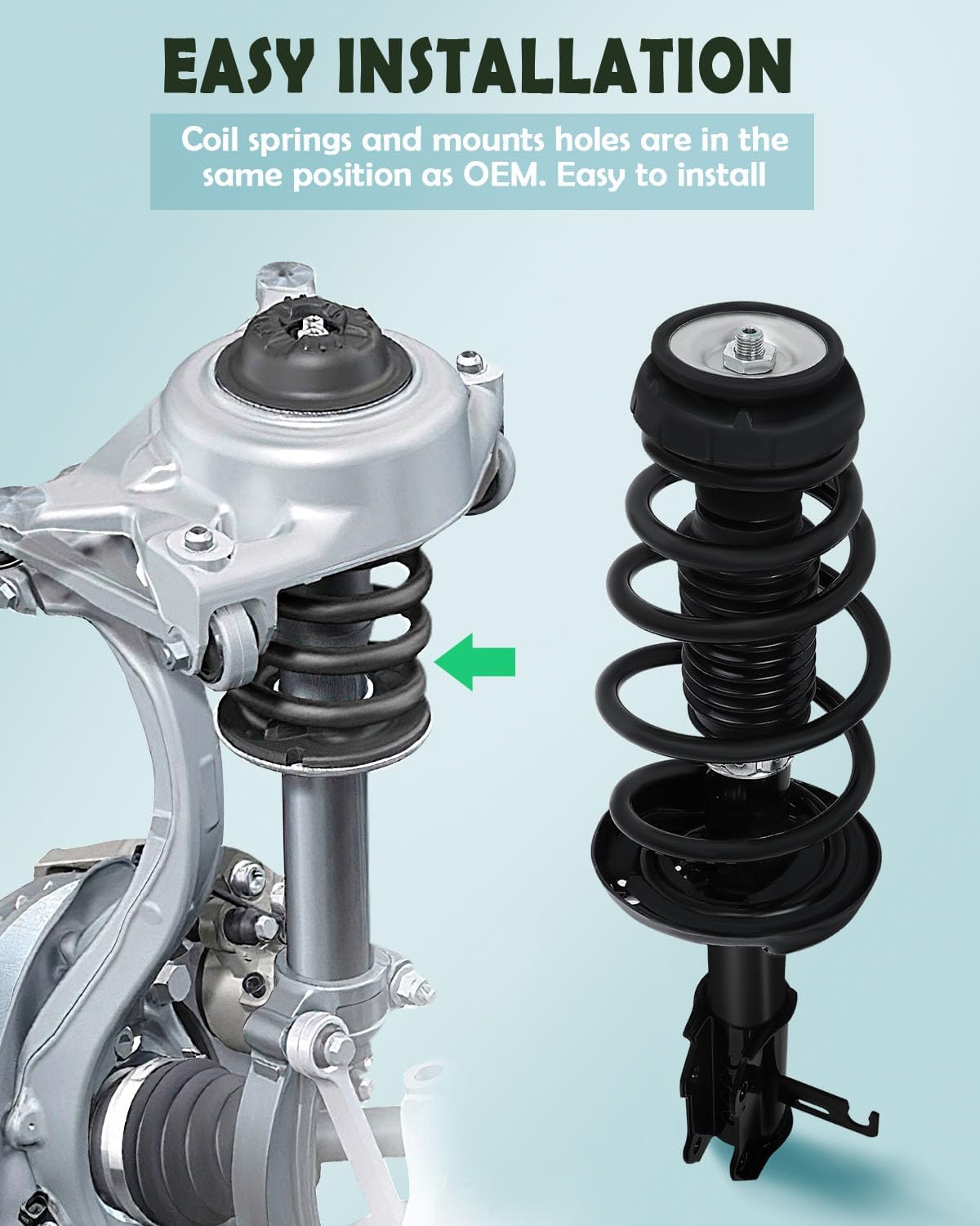 SCITOO Strut Spring Assembly 2012-2015 For Chevrolet Volt Front Shock Absorbers 272664 272663 Automotive Replacement Struts