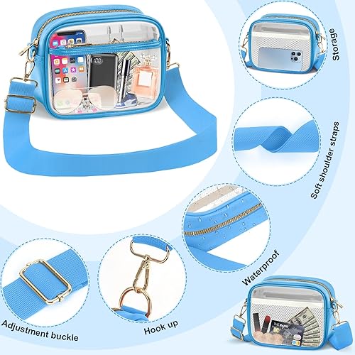 Miniatura 5 de KETIEE Bolso cruzado transparente, aprobado para estadios, para conciertos, eventos deportivos, festivales