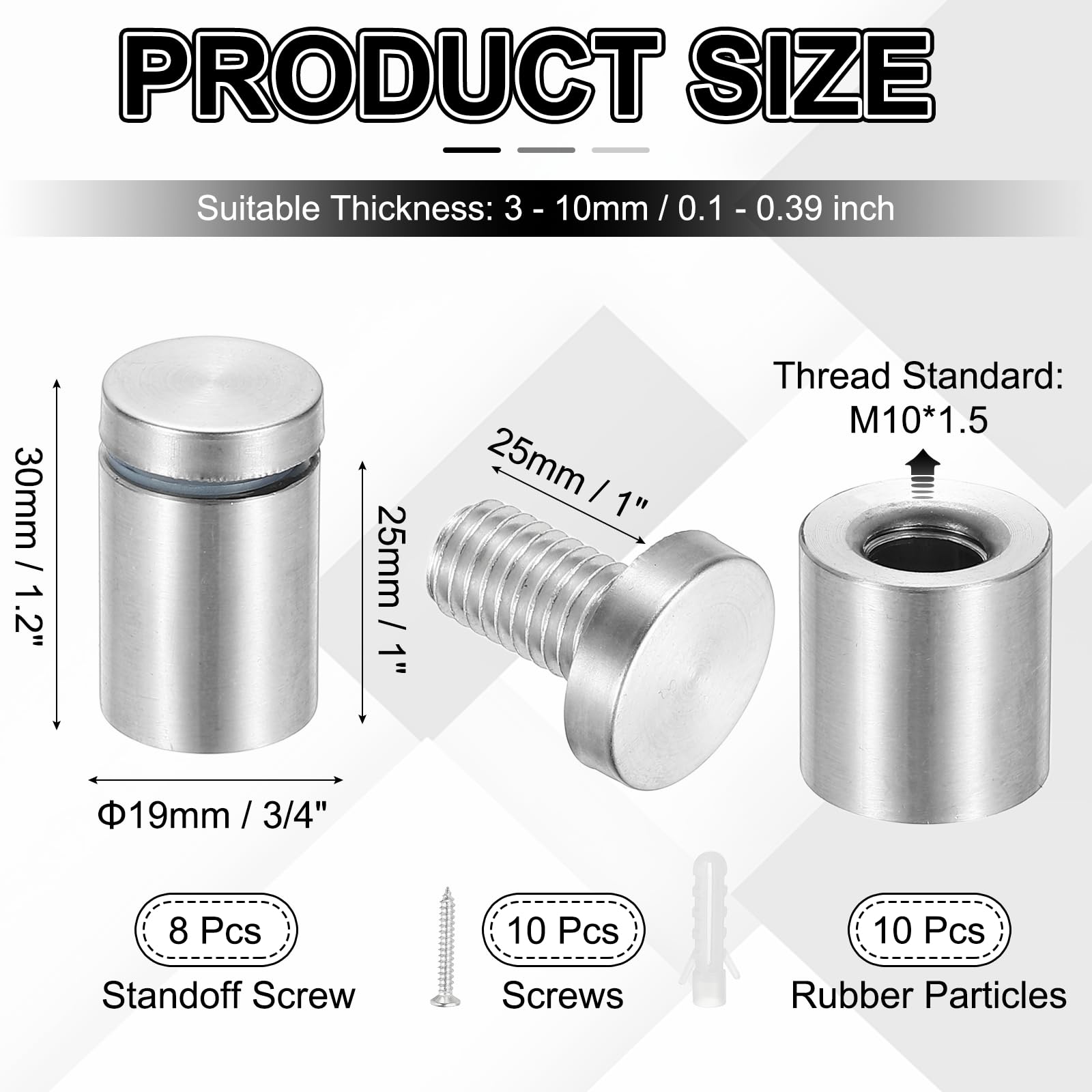 PATIKIL 3/4x1.2" Standoff Screws - Image 2