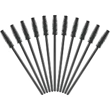 GCQQ 100PCS Silicone Mascara Wands, Disposable Mascara Wand, Tower-shape Silicone Spoolie Black, Soft Lash Spoolies Brush for Eyelash Extensions, Lift and Brow Black