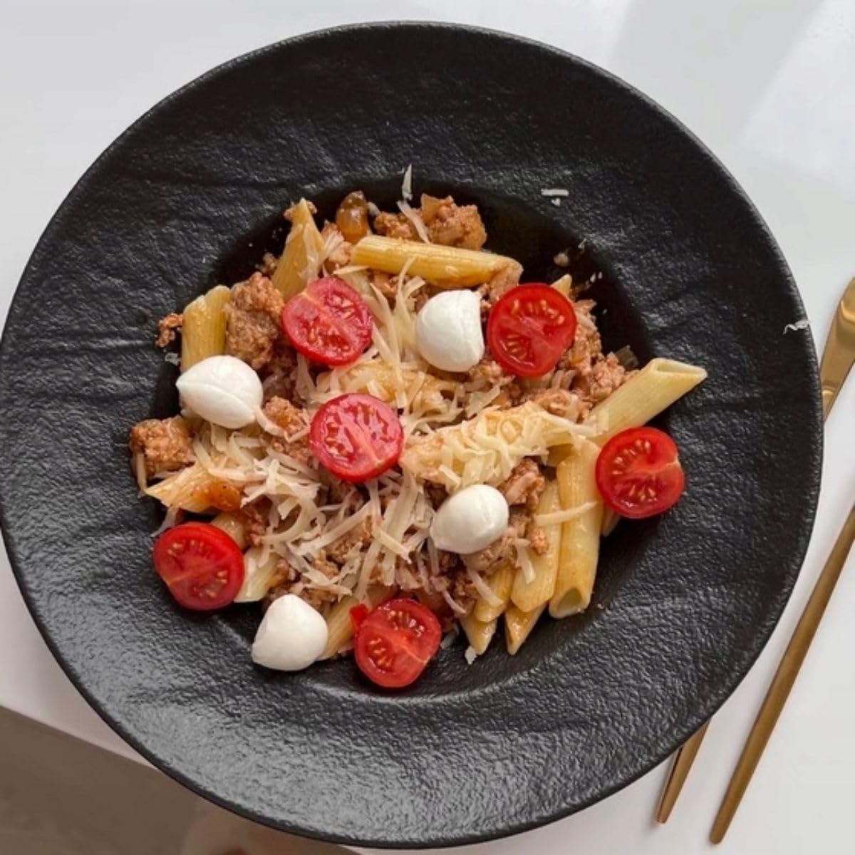 Wilmax – Cuencos profundos – 2 unidades 25,5 cm / 350 ml | platos de pasta negra | textura de piedra natural | para pasta, sopas, ensaladas, platos principales | platos hondos resistentes a los