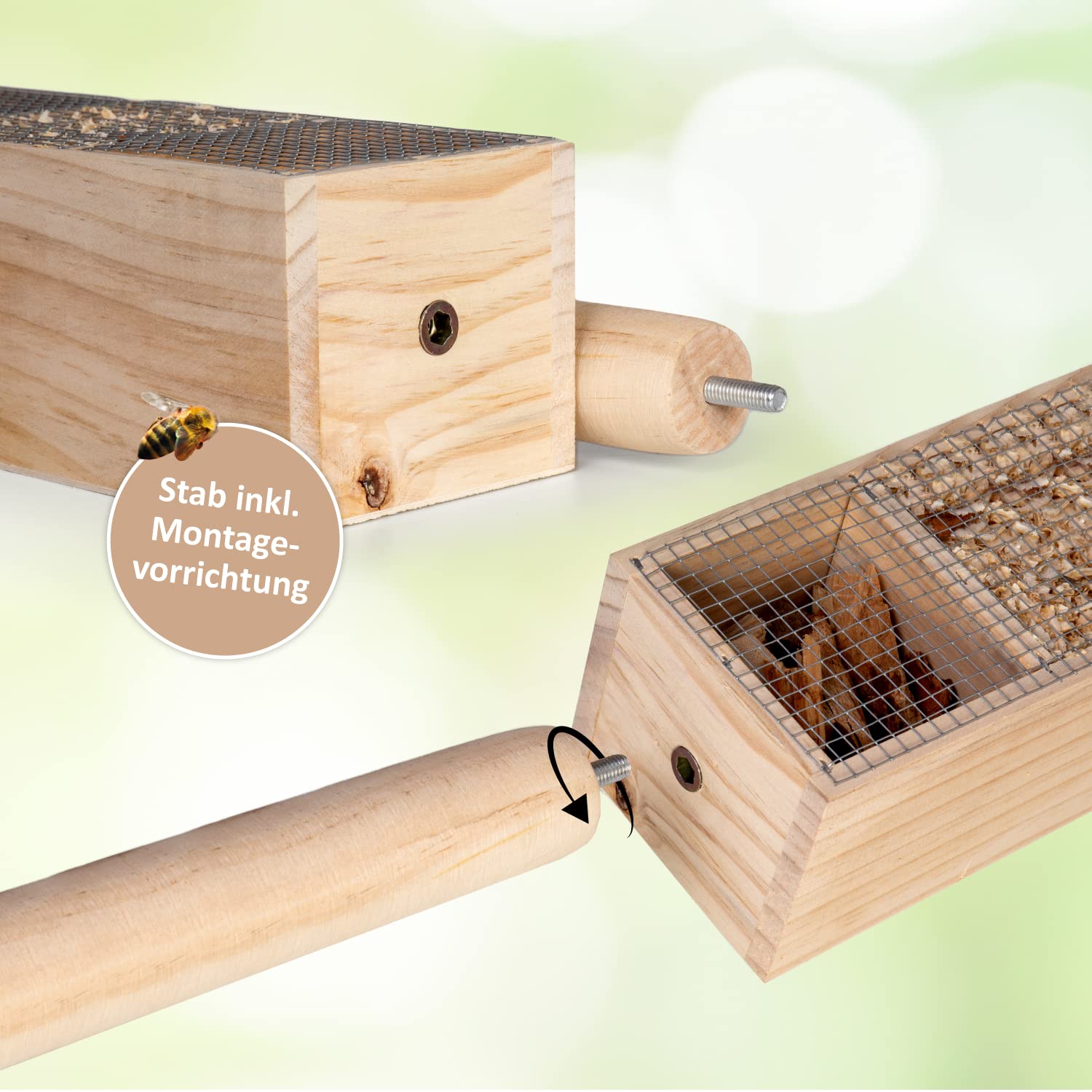 CULT at home Insektenhotel groß XXL stehend - mit Erdspieß - Insektenhaus Gesamthöhe 151 cm - Hummelhaus Wildbienenhaus Bienenhaus Marienkäferhaus NIS...