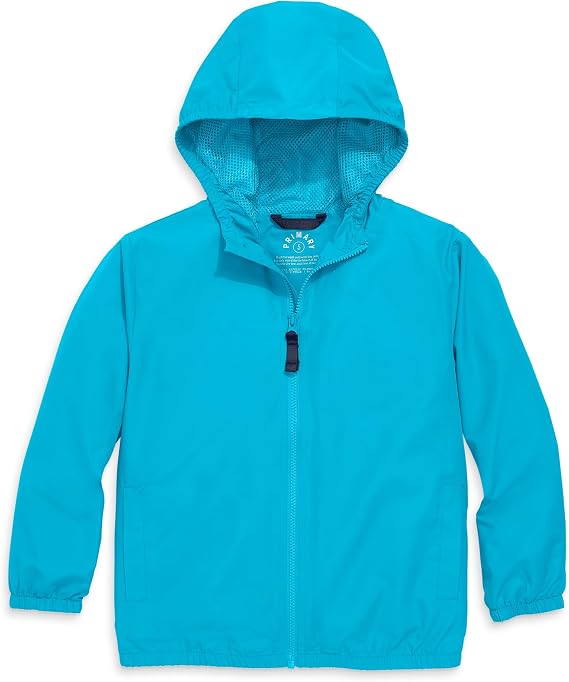 Primary Kids Packable Windbreaker, Lightweight Water-Resistant Jacket