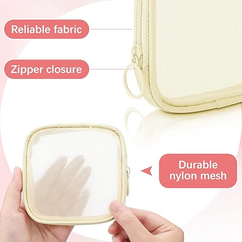 Miniatura 3 de 4 piezas de malla bolsa de maquillaje de malla bolsa de cosméticos bolsa de viaje bolsa de aseo bolsa con cremallera mini maquillaje portátil