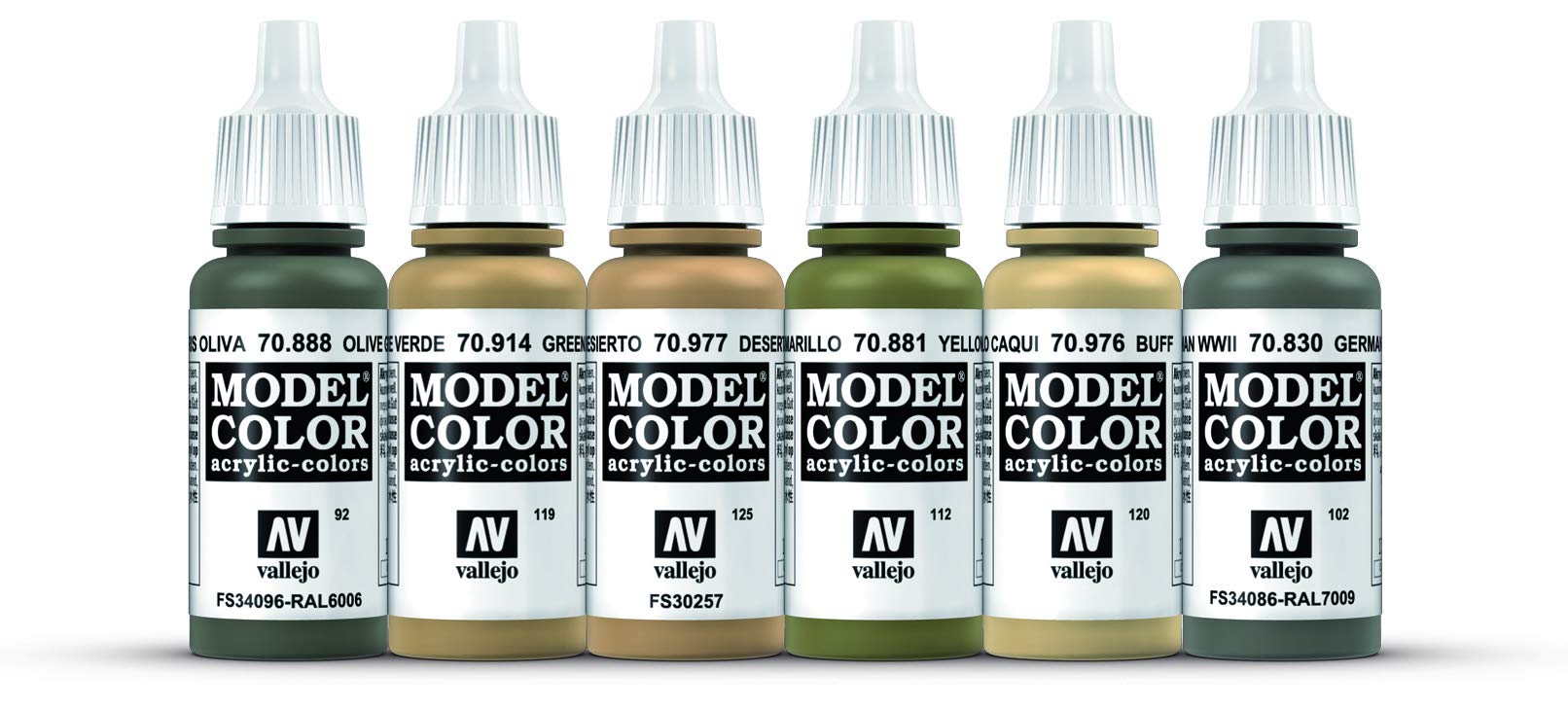 Vallejo Model Color Paint Set - WWII Italian Armour & Infantry Colors For Miniatures
