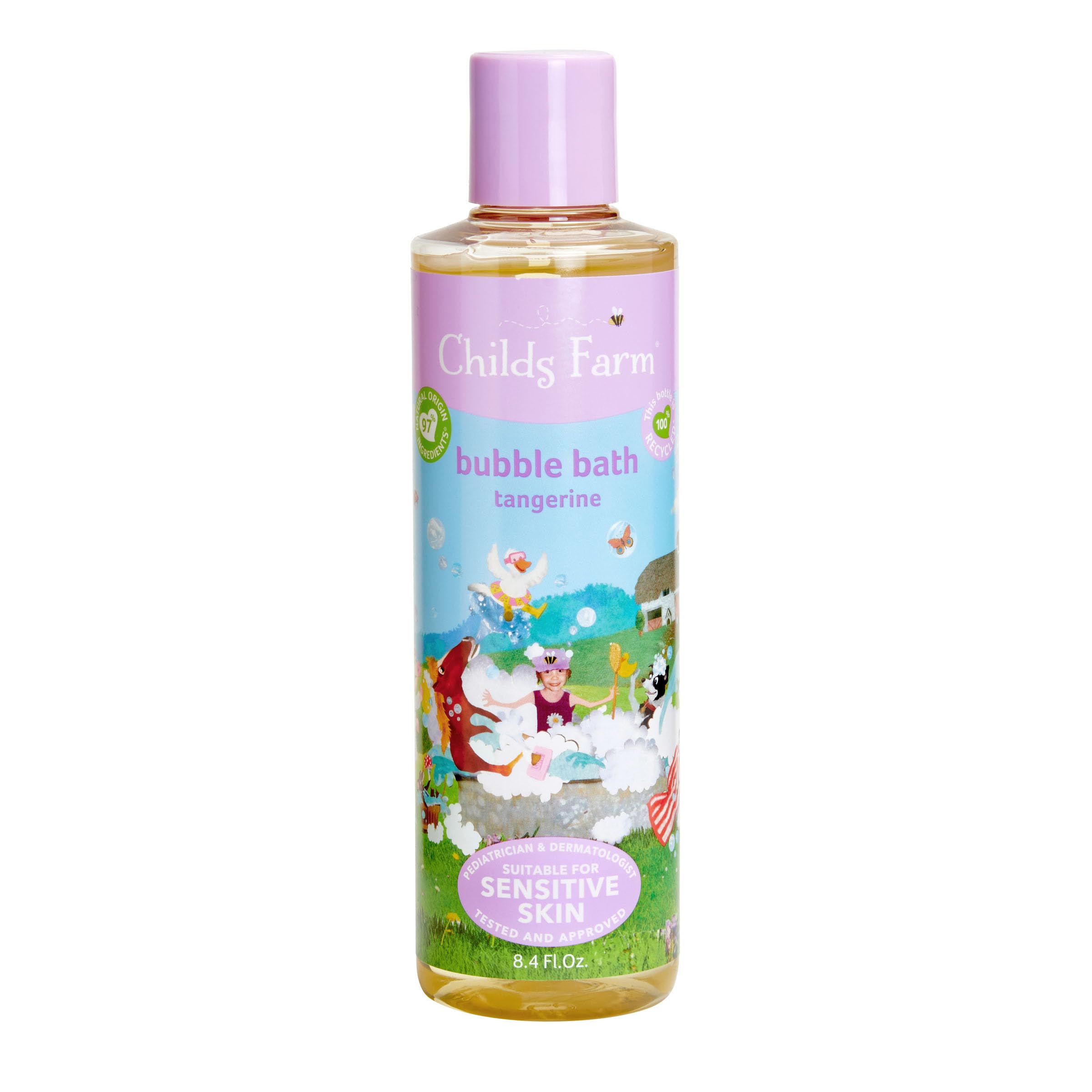 Childs Farm Kids Bubble Bath Sensitive Skin, Organic Tangerine, 8.4 Fl Oz