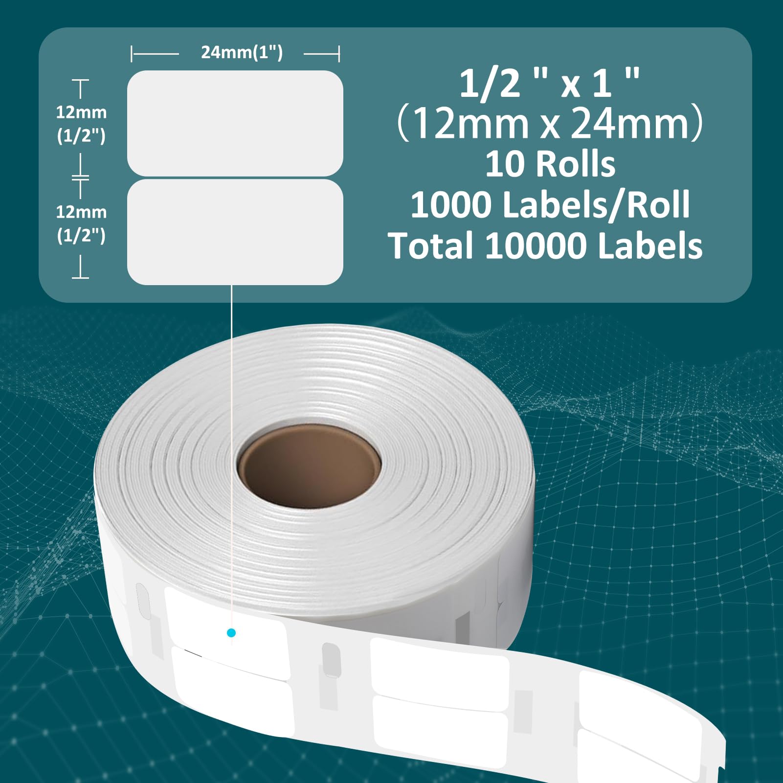 Dymo 45013 1/2 In Tape Width Label Tapes 13mm X 25mm Multi-Purpose Labels 30333 For Dymo LabelWriter 450 Duo 1/2" X 1" | UK Thermal Label Tapes & Cartridges 1/2 In Tape Width - Foto 4