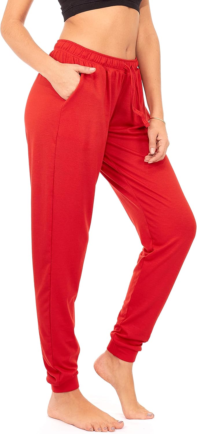 DEAR SPARKLE Jogger with Pockets for Women Drawstring Lightweight Sweats Yoga Lounge Pants + Plus Size (P7)