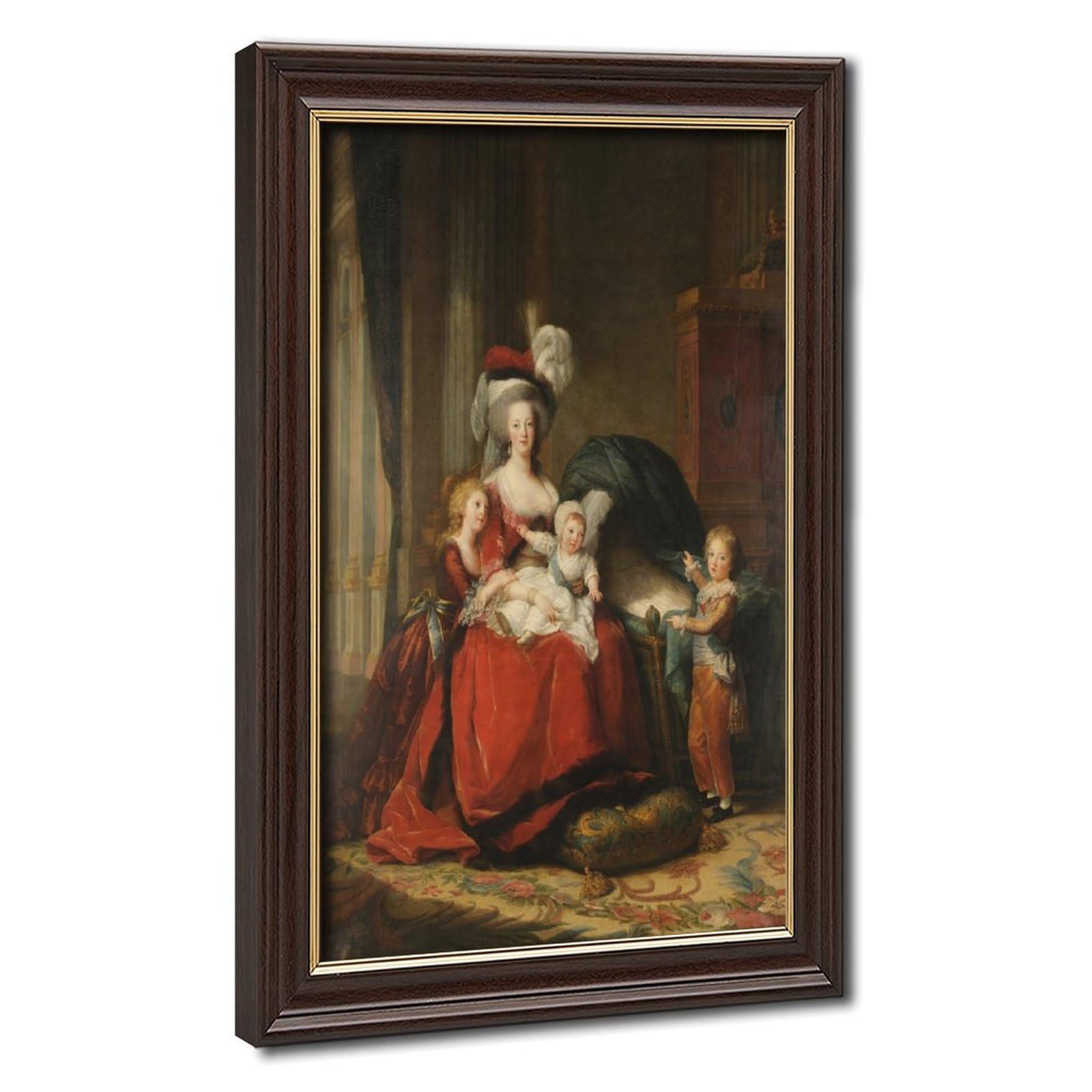 WCYB Marie Antoinette And Her Children by Élisabeth Vigée Le Brun Prints Posters Canvas Deco Paintings Wall Art For Office Living Room Hangable Frame 12" L
