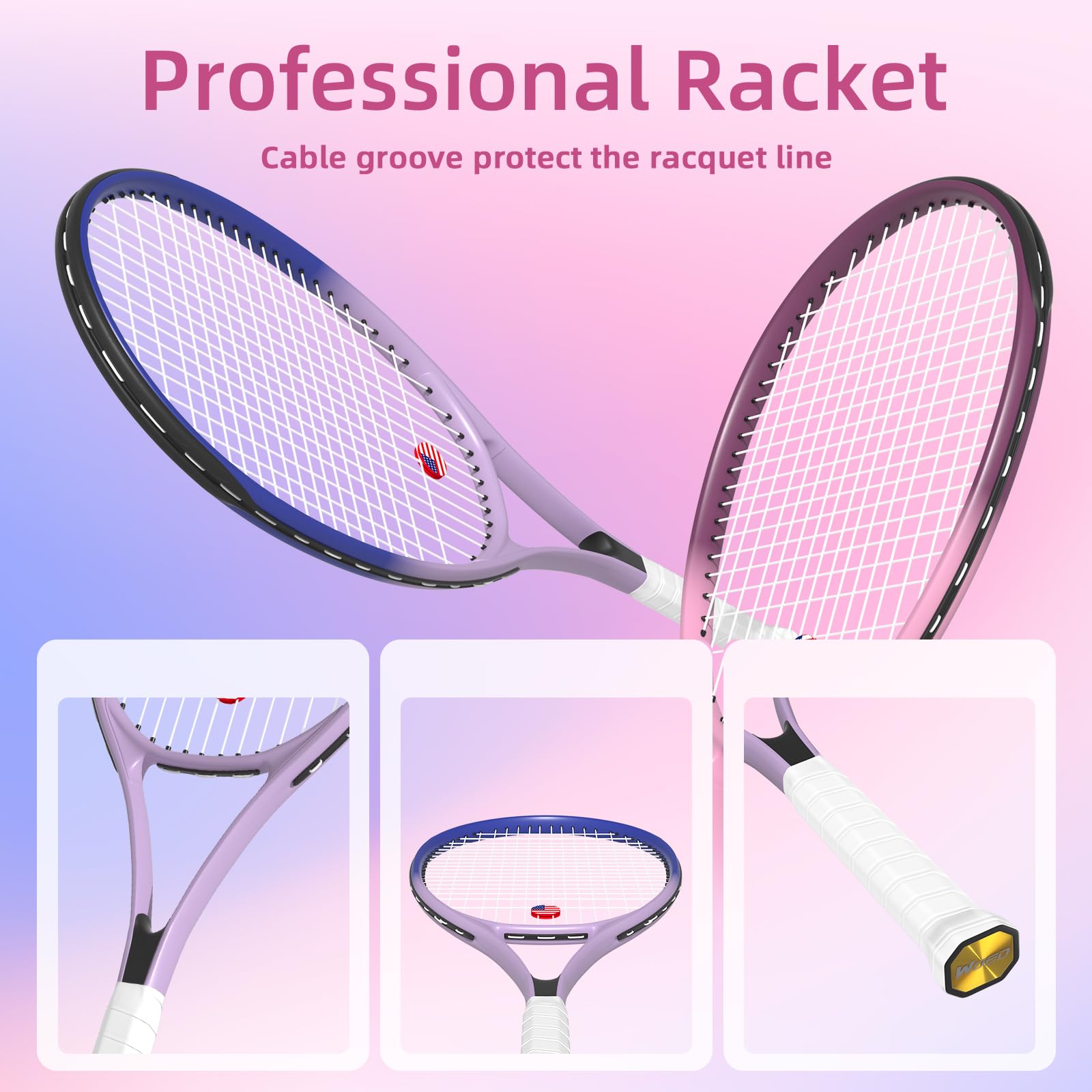 Snapklik.com : Tennis Rackets For Adults 27 Inch Tennis Racquets Set ...