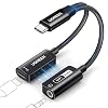UGREEN USB Cden 3,5 mm Jack Aux Adaptörüne PD 60W Hızlı Şarj, iPhone 15 için Manyetik USB Ses Kartı, Dizüstü Bilgisayar ve Kulaklık CTIAOMTP Standardı vb.
