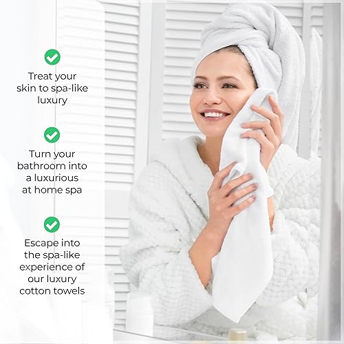 Miniatura 6 de Superior Niles Collection - Juego de 2 toallas de baño de algodón egipcio Giza, de gran tamaño, absorbentes, de secado rápido, para ducha, spa,
