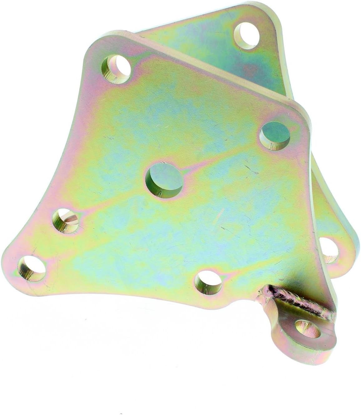 Speedway Motors Universal Lower Leaf Spring Mount Plate Set with Shock and Sway Bar Mounts, Fits 2.5 Inch Wide Springs, Zinc Plated Steel, LH and RH