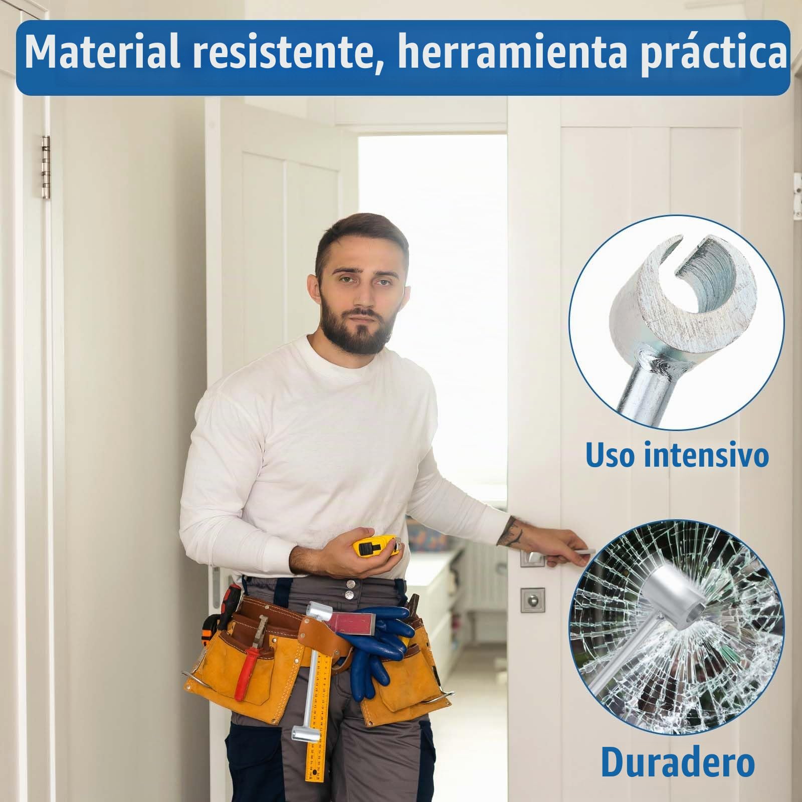 Gosknor Llave de ajuste de huecos para bisagras, herramienta práctica de ajuste de bisagra de 0.5 a 0.75 pulgadas para puerta, resistente, puerta de seguridad para sala limpia contra incendios