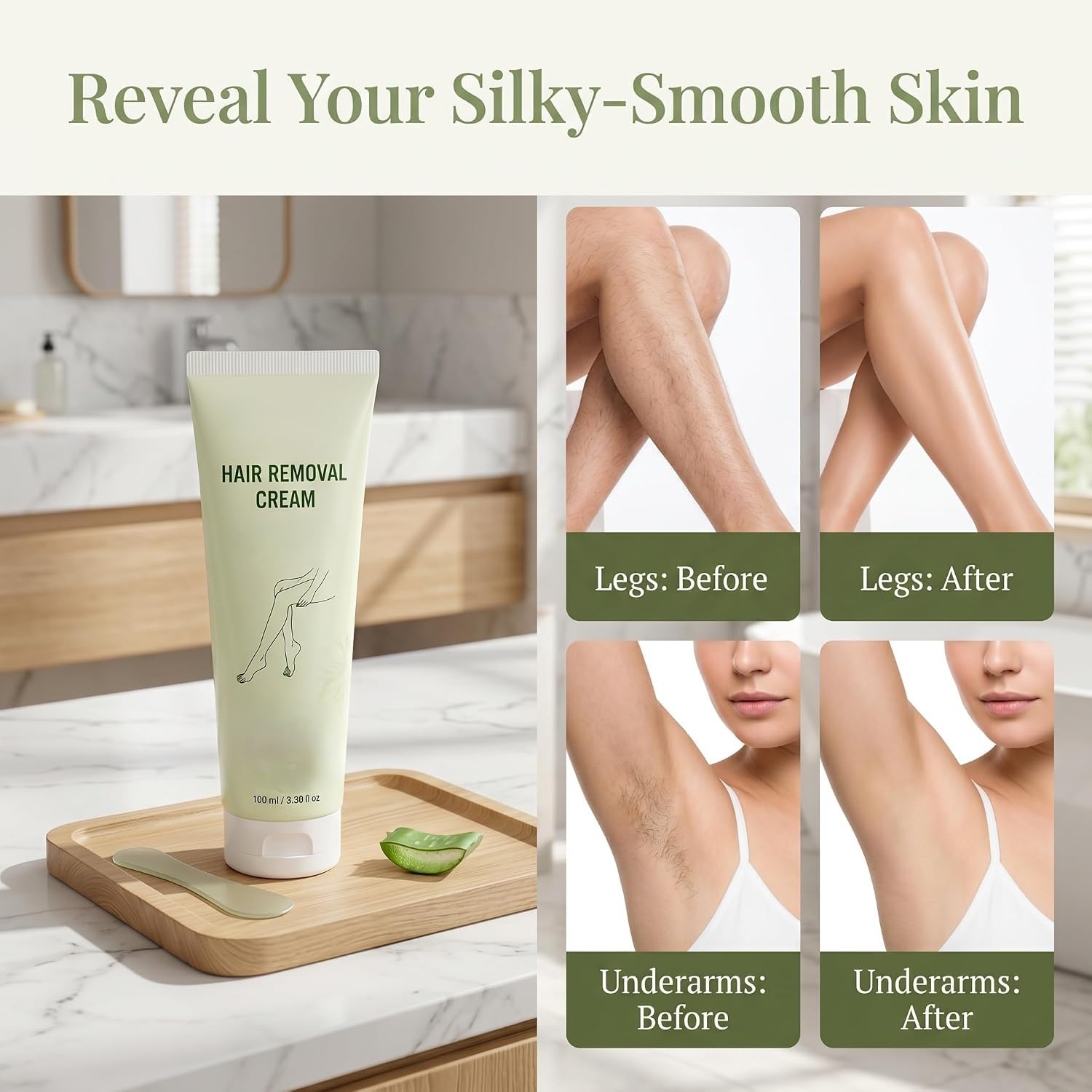 Crema depilatoria, depilazione delicata | Crema depilatoria per gambe, ascelle e schiena, elimina i peli spessi e ostinati, delicata sulla pelle sensibile