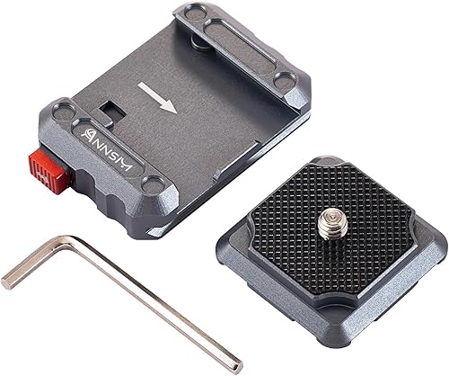 Miniatura 7 de Adaptador de montaje de cámara con placa de liberación rápida para trípode con ranura Arca Swiss estándar de 1.496 in tamaño mini para cámaras DSLR