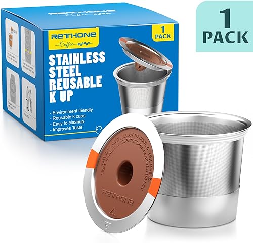 Miniatura 10 de RETHONE K Cup Cápsulas de café reutilizables compatibles con cafeteras Keurig 1.0 y 2.0, de acero inoxidable, reutilizables, K Cups recargables