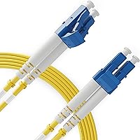 Vista 1 de BEYONDTECH Cable de conexión de fibra LC a LC de 1m (3.28 pies) – Cable de fibra óptica dúplex monomodo UPC – núcleo de 9/125µm, compatible con OS1
