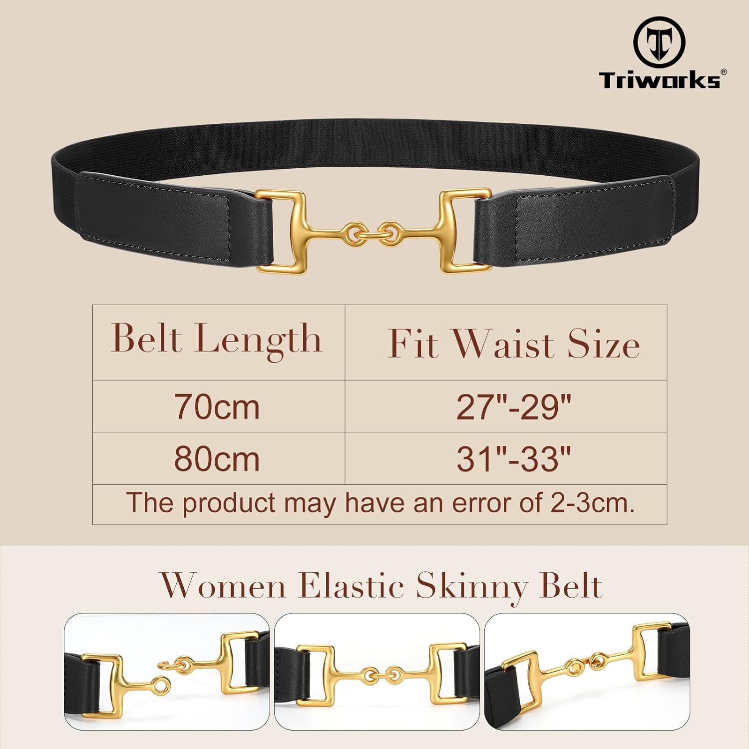 TRIWORKS Belts for Women Adjustable Skinny Elastic Belt for Dresses - Image 6