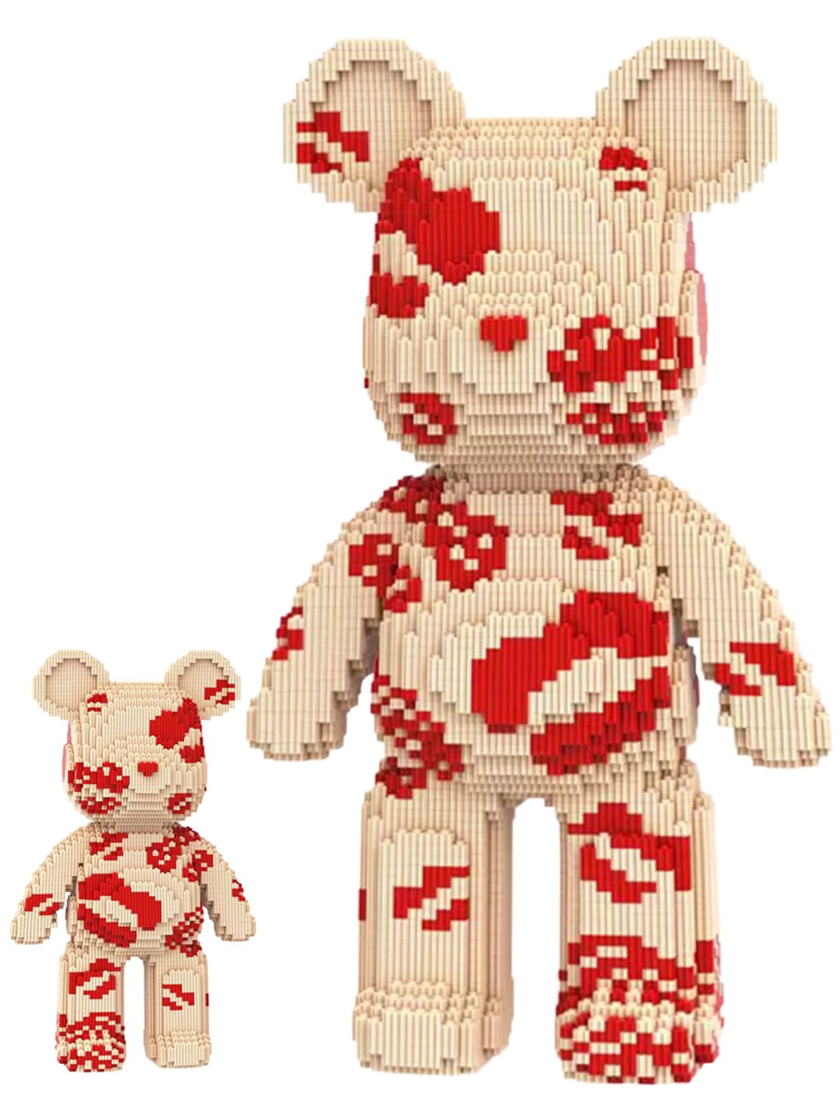 PUPULU Valentines Teddy Bear Micro Building Blocks Set(16.9inches) Kiss Love Bear Building Blocks Gift for Adult 2026
