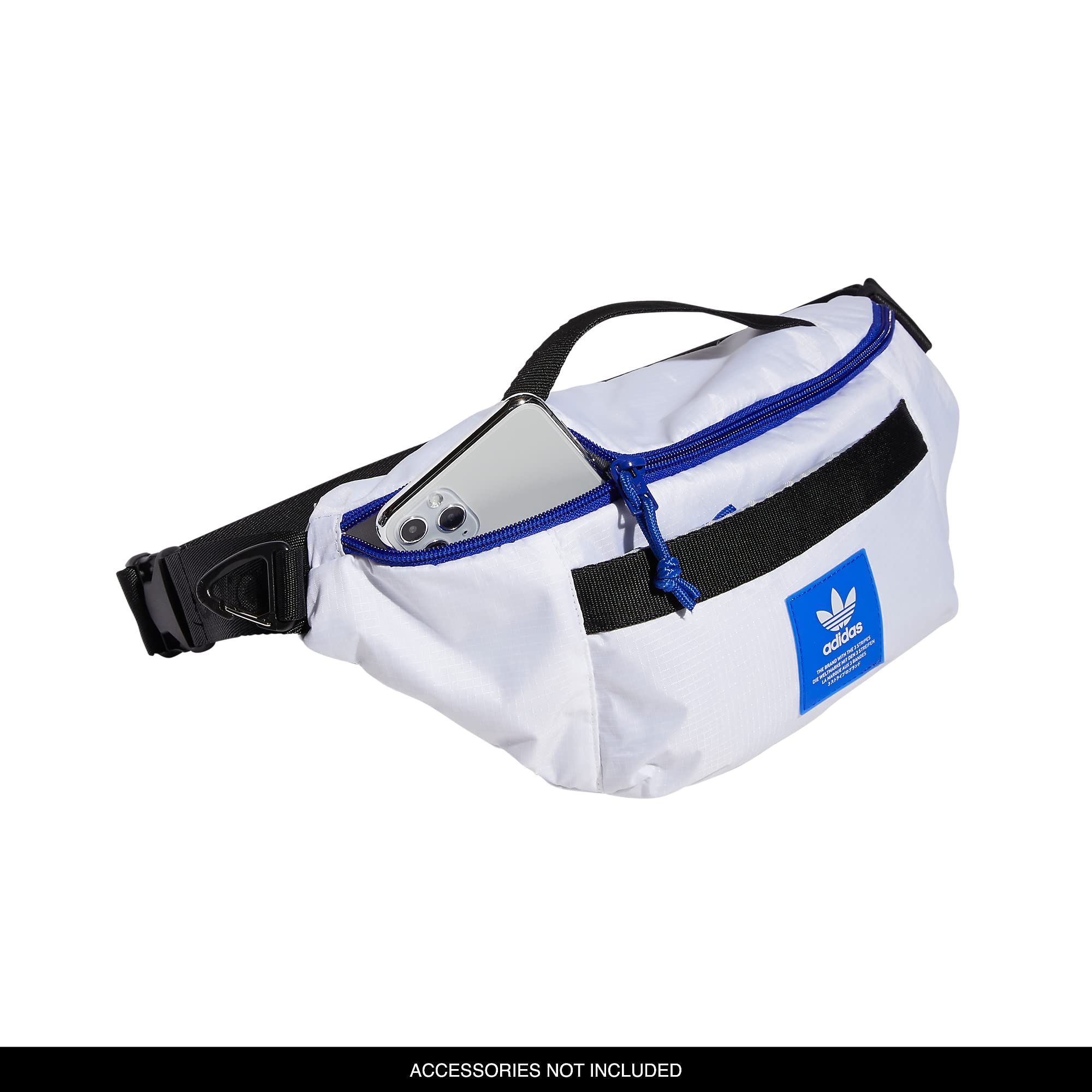 adidas Originals Sport Hip Pack/Small Travel Bag, White/Semi Lucid Blue, One Size
