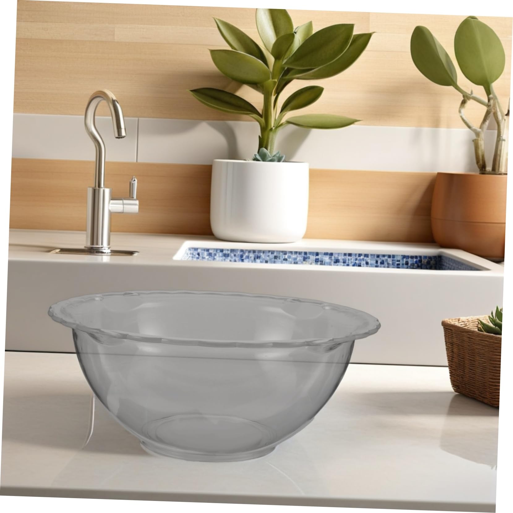 Gesichtswaschbecken Transparent, Acryl, 3 Stück für Hautpflege | Koreanisches Design, Leicht und Tragbar, für Mobile Sowie Heimische Routinen, Einfach zu Reinigen