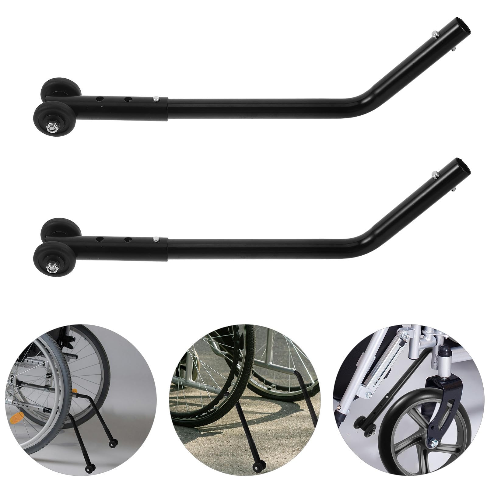 Toyvian Accesorio de Ruedas de Repuesto para Silla de Ruedas, Aleación de Aluminio Plata con Prevención de, Ayuda de Movilidad para Usuarios Discapacitados en Espacios Cerrados