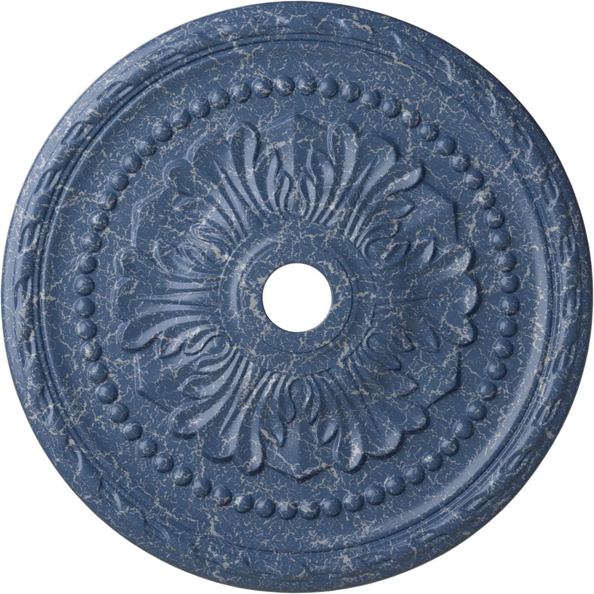 31 1/2"OD x 3 5/8"ID x 1 3/4"P Palmetto Ceiling Medallion (Fits Canopies up to 7 5/8"), Hand-Painted Americana Crackle