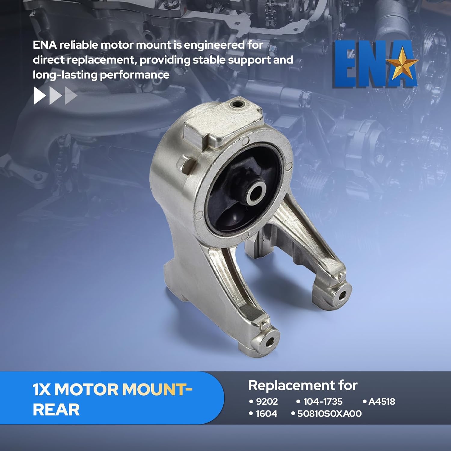 ENA Rear Engine Motor Mount Compatible with Honda Odyssey 3.5L V6 1999 2000 2001 2002 2003 2004 Replacement for A4518 EM9202 50810S0XA02