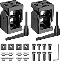 Vista 1 de JiGiU Conector de ángulo de 2 piezas Conector de junta 4040 Tuerca 8 Bisagra flexible Rango de rotación de 180° con palanca de sujeción Conector