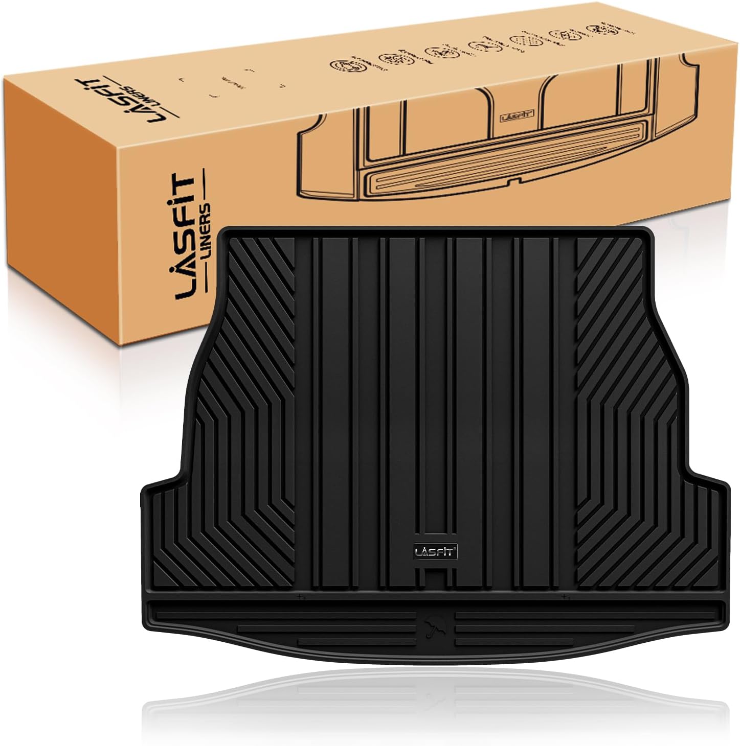 LASFIT Trunk Mats Fit for 2019-2025 Toyota RAV4 Hybrid and Gasoline (Not for Prime), All Weather Custom Fit TPE Cargo Liner, Black LASFIT Trunk Mats Fit for 2019-2025 Toyota RAV4 Hybrid and Gasoline (Not for Prime), All Weather Custom Fit TPE Cargo Liner, Black