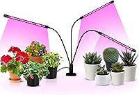 Vista 1 de iPower Luces LED de Crecimiento con Lámpara de Espectro Completo para Plantas de Interior, Función de Temporización de 3 Modos, 3 Tubos, Rojo y Azul