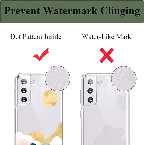 Miniatura 8 de Unov Funda transparente para Samsung Galaxy S21 5G de 6.2 pulgadas (poliuretano termoplástico) con absorción de golpes, diseño delgado en relieve,