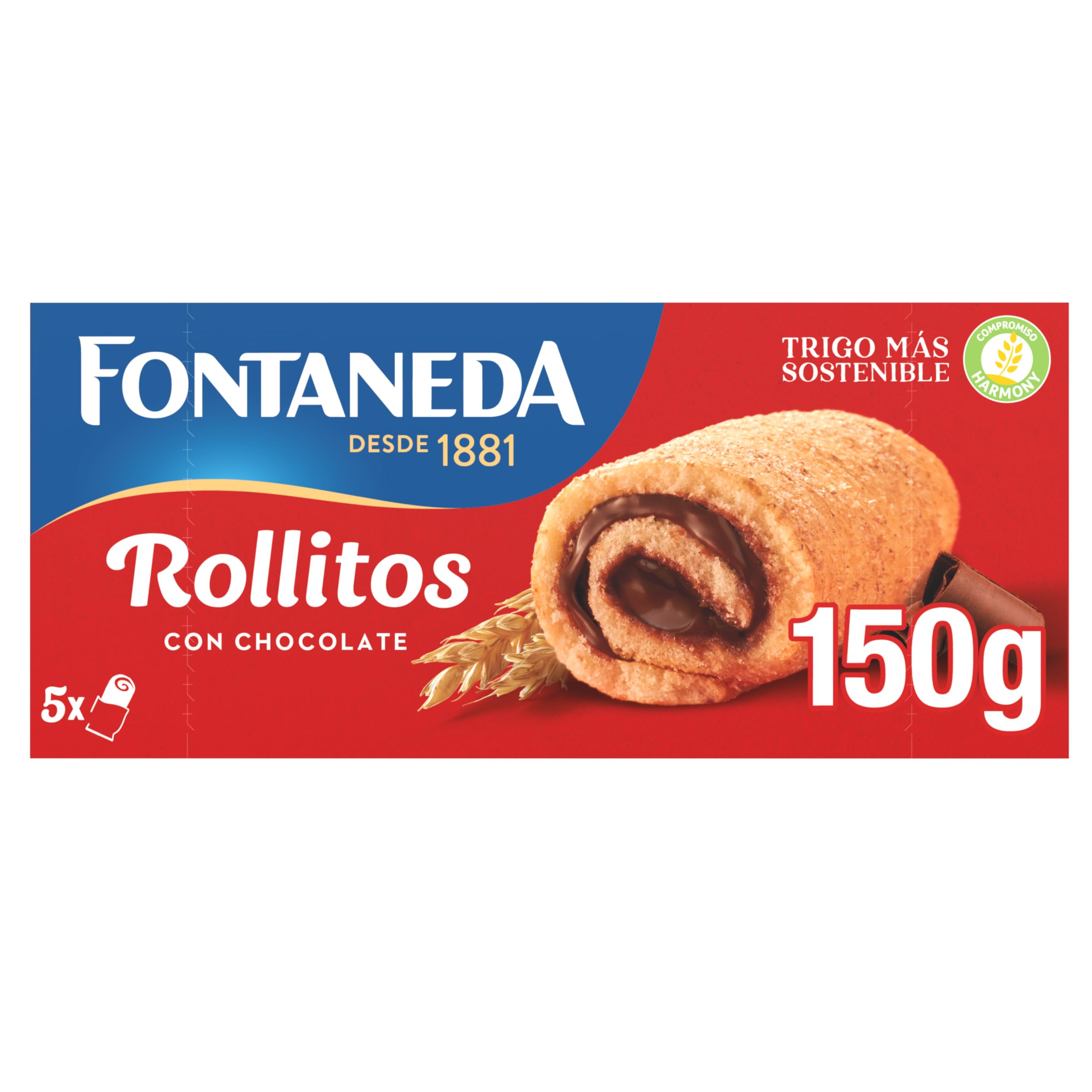 Fontaneda Rollitos de Bizcocho con Crema de Chocolate - Ideal para Regalo, Ideal para Cenas Especiales, 150 g  
Fontaned